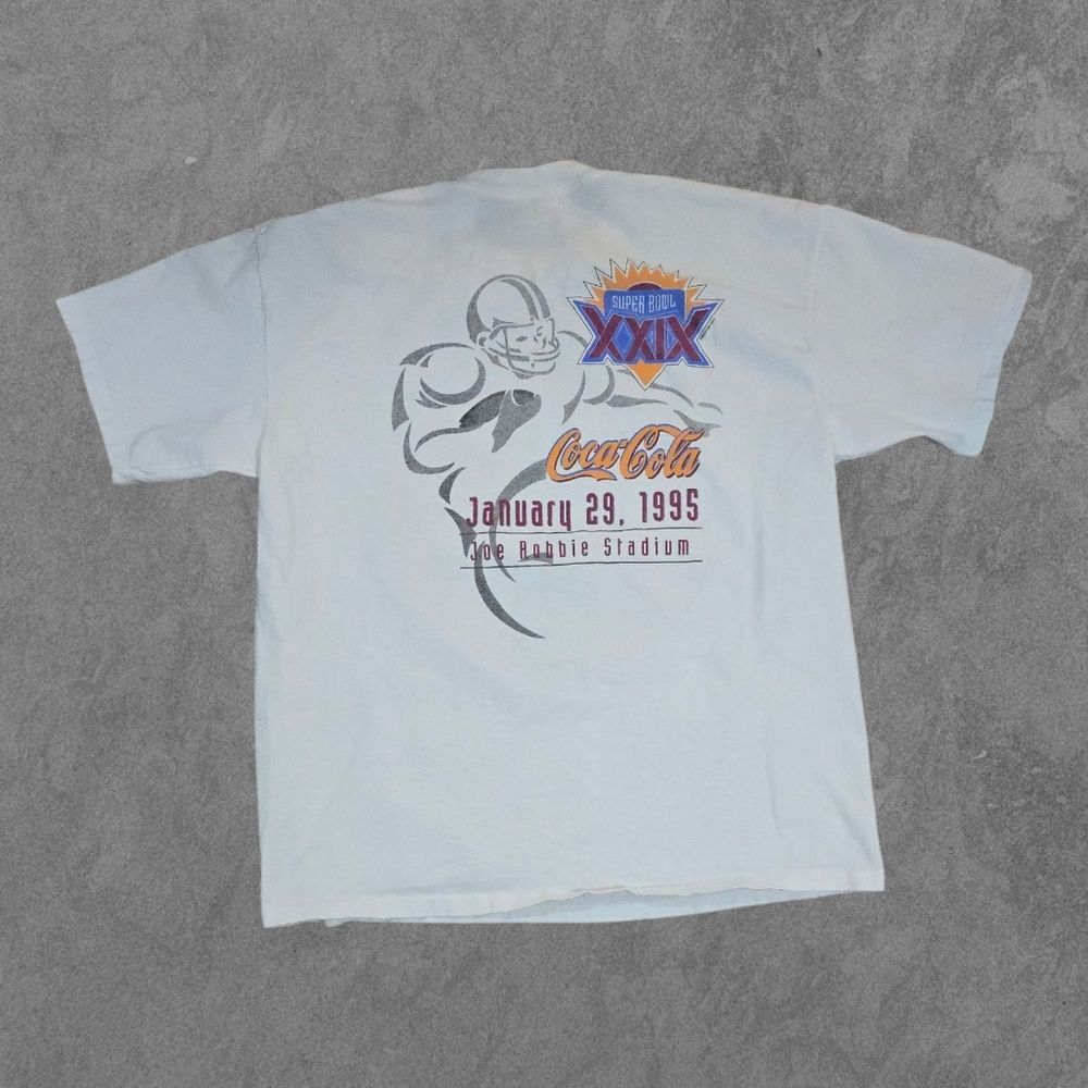 Vintage 90s Coca Cola Super Bowl 29 Chargers 49ers NFL Single Stitch XL SHIRT